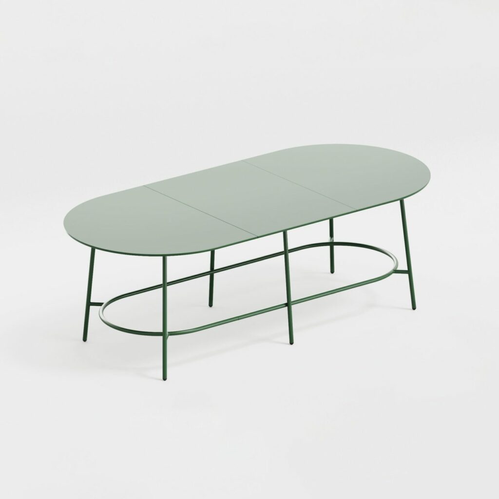 TABLES MODULABLES NEST BY +HALLE – EXEMPLE DE CONFIGURATION EN VERT