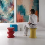 TABOURET STILEMI BY CAIMI – MCOLORIS JAUNE BLANC BLEU ROUGE