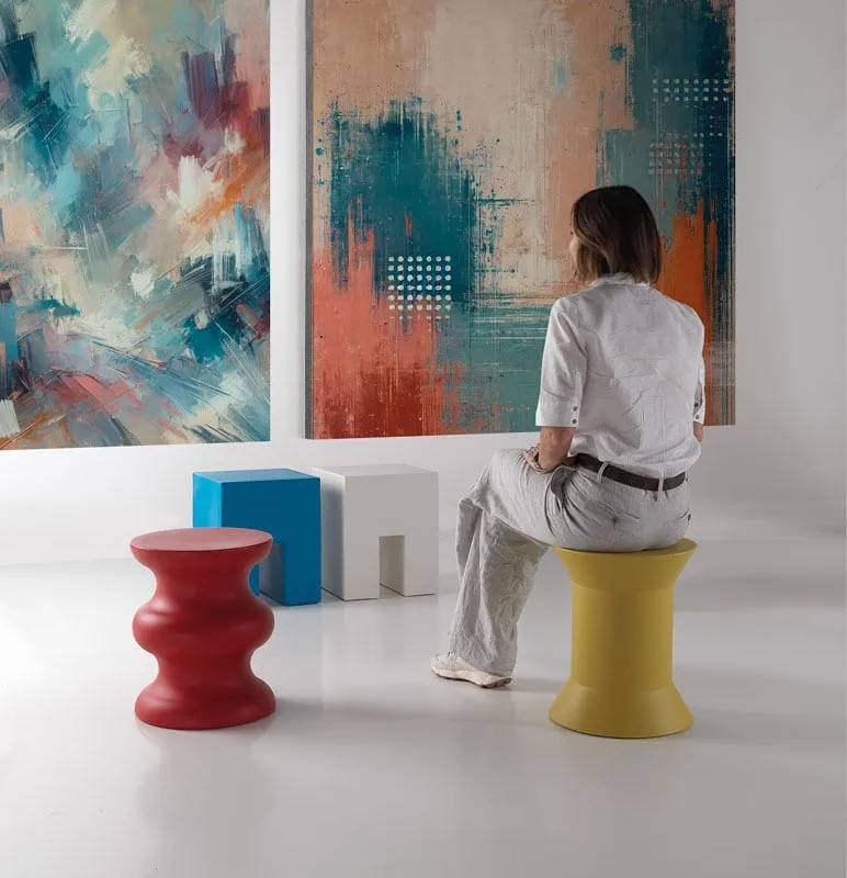 TABOURET STILEMI BY CAIMI – MCOLORIS JAUNE BLANC BLEU ROUGE