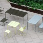 TABLE D’EXTERIEUR SINE BY NINE – MCOLORIS GRIS JAUNE NOIR MDIMENSIONS